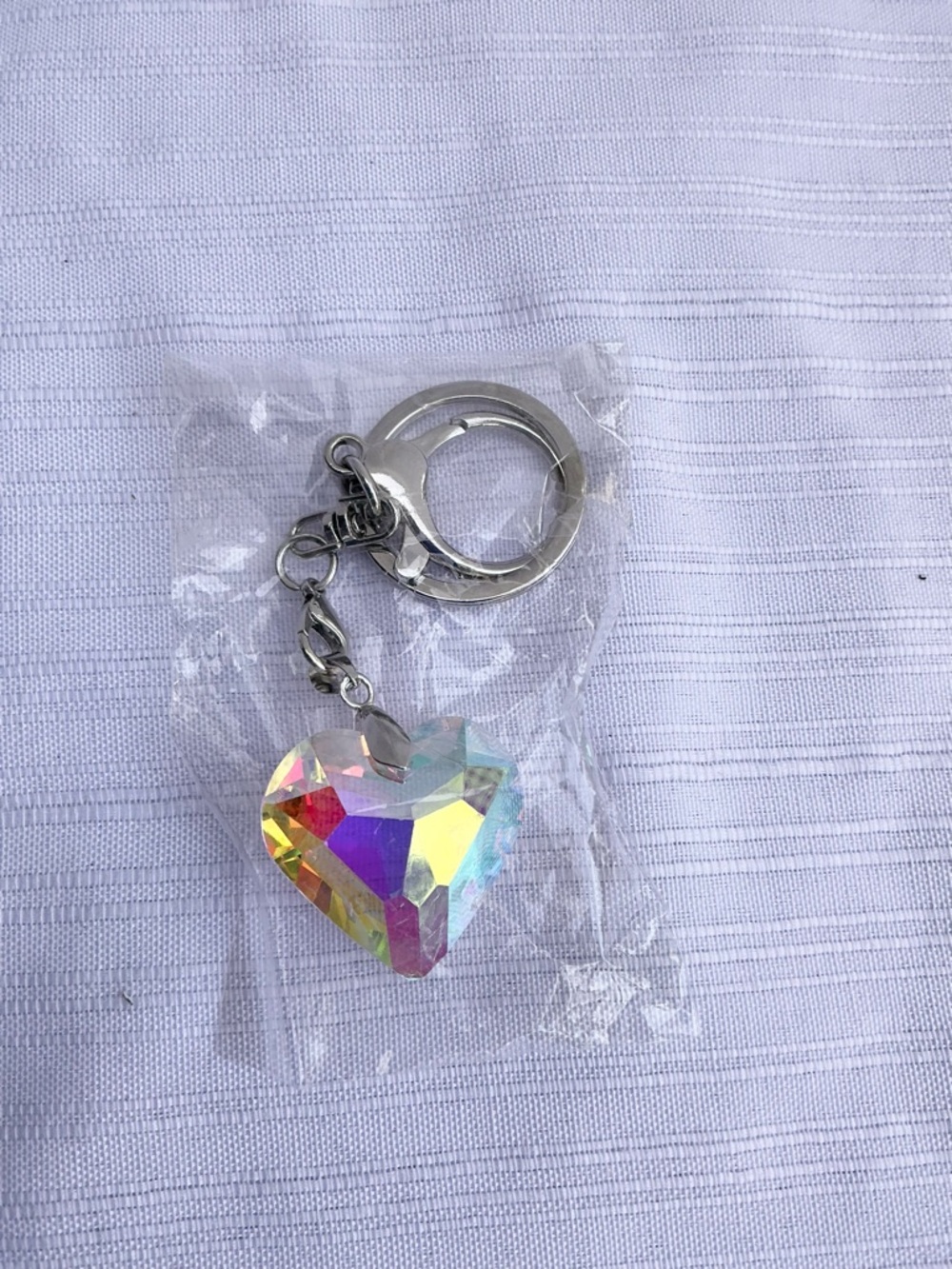 Heart Shape Glass Charm Handmade Keychain - Picture 3 of 3